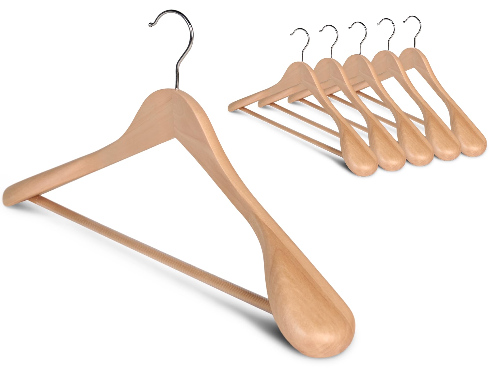 StorageWorks wooden hangers 6-pack for sturdy closet organization.