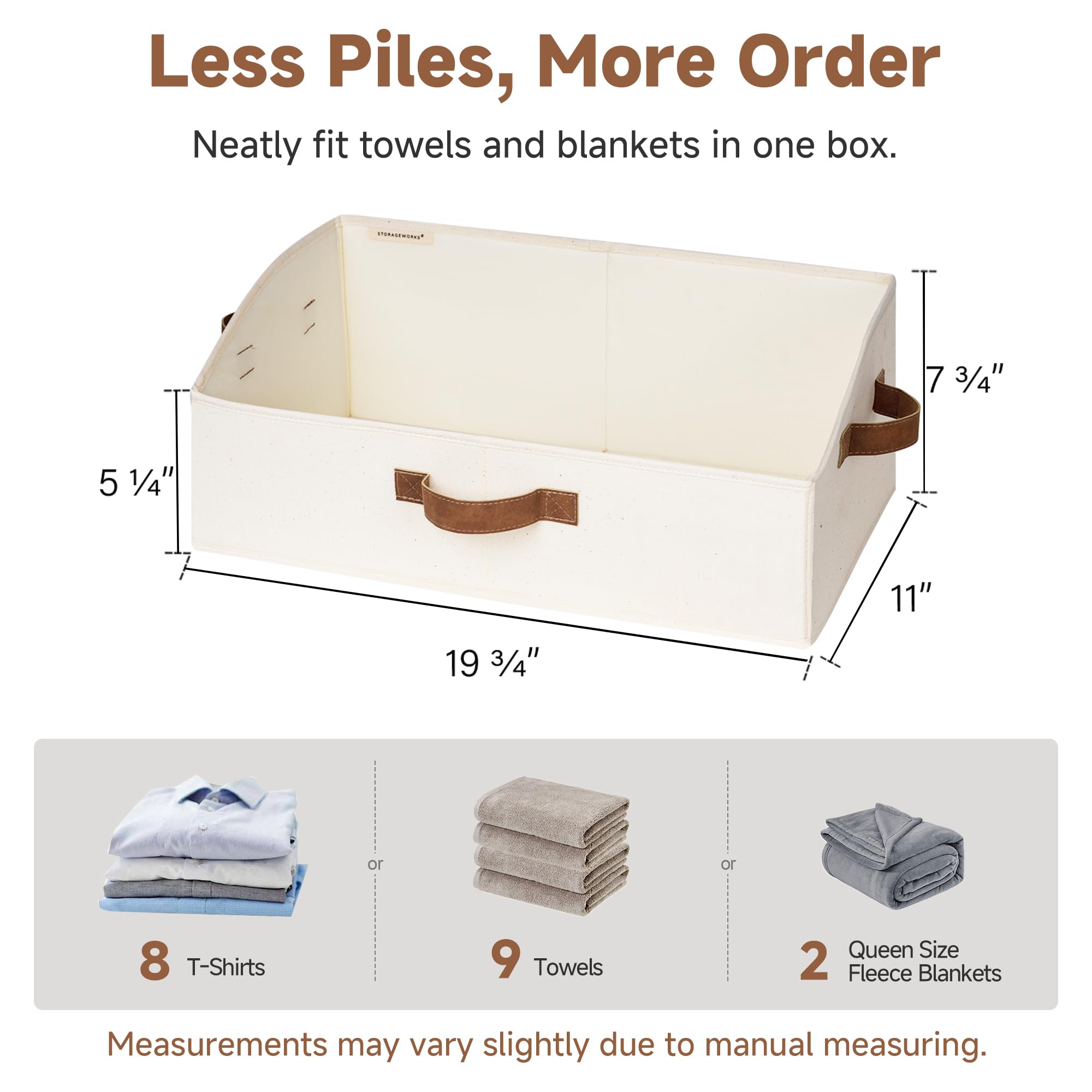 StorageWorks collapsible bin ready for organized sorting and storage.