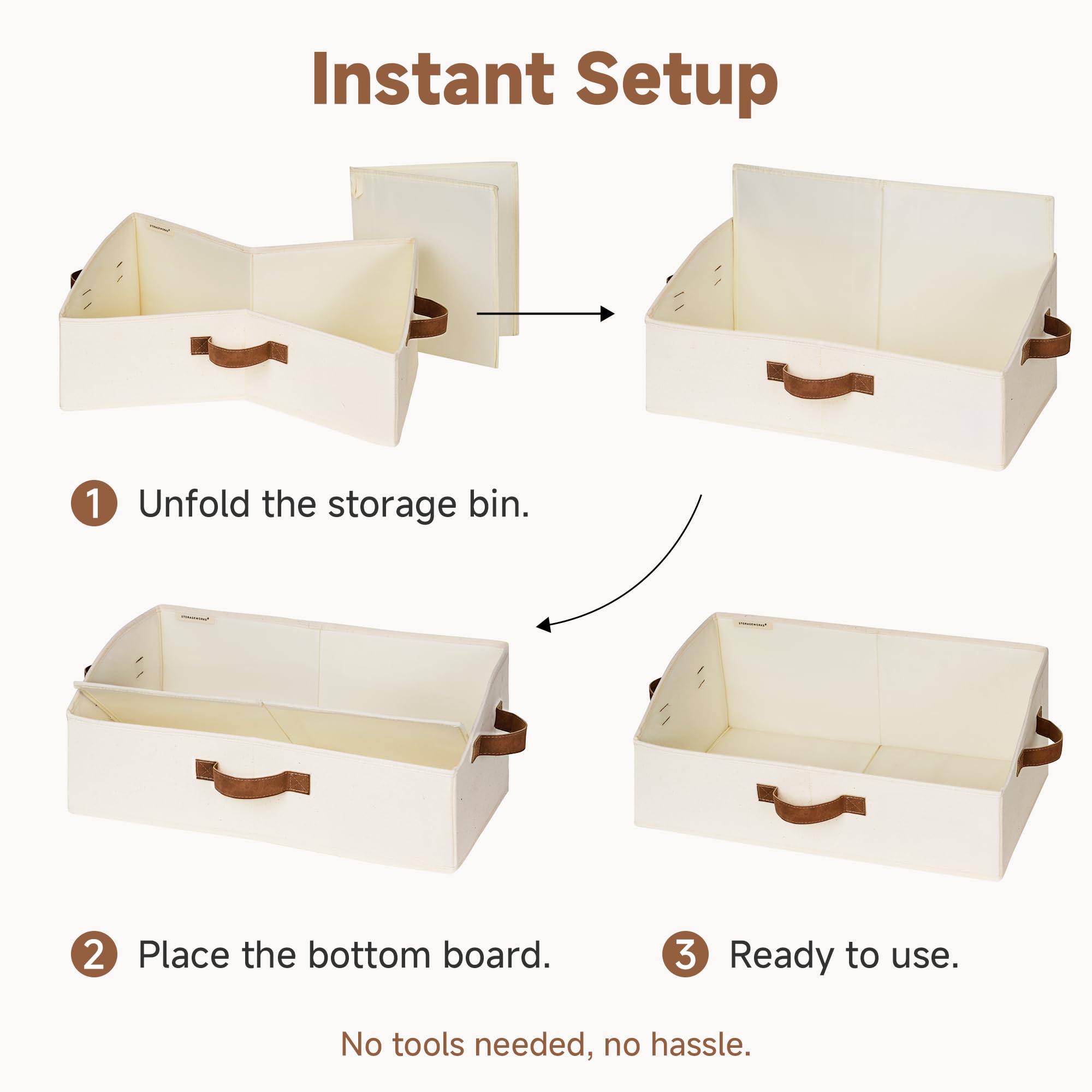 StorageWorks ivory white 3-pack provides cohesive closet organization.