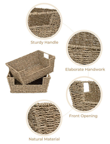StoragWorks kitchen organizer in seagrass complements decor while reducing mess.