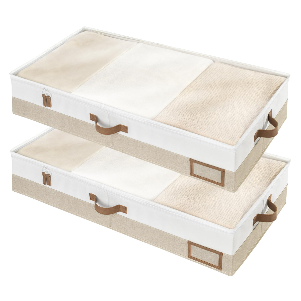 StorageWorks large under-bed bin with transparent lid for quick content checks.