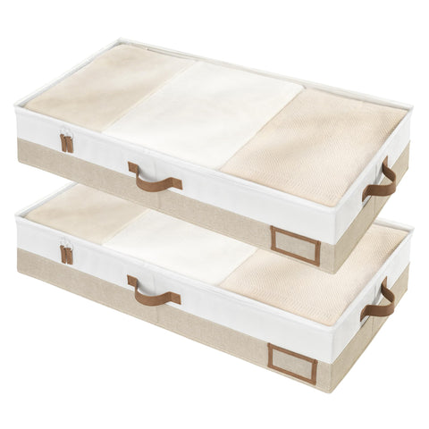 StorageWorks large under-bed bin with transparent lid for quick content checks.