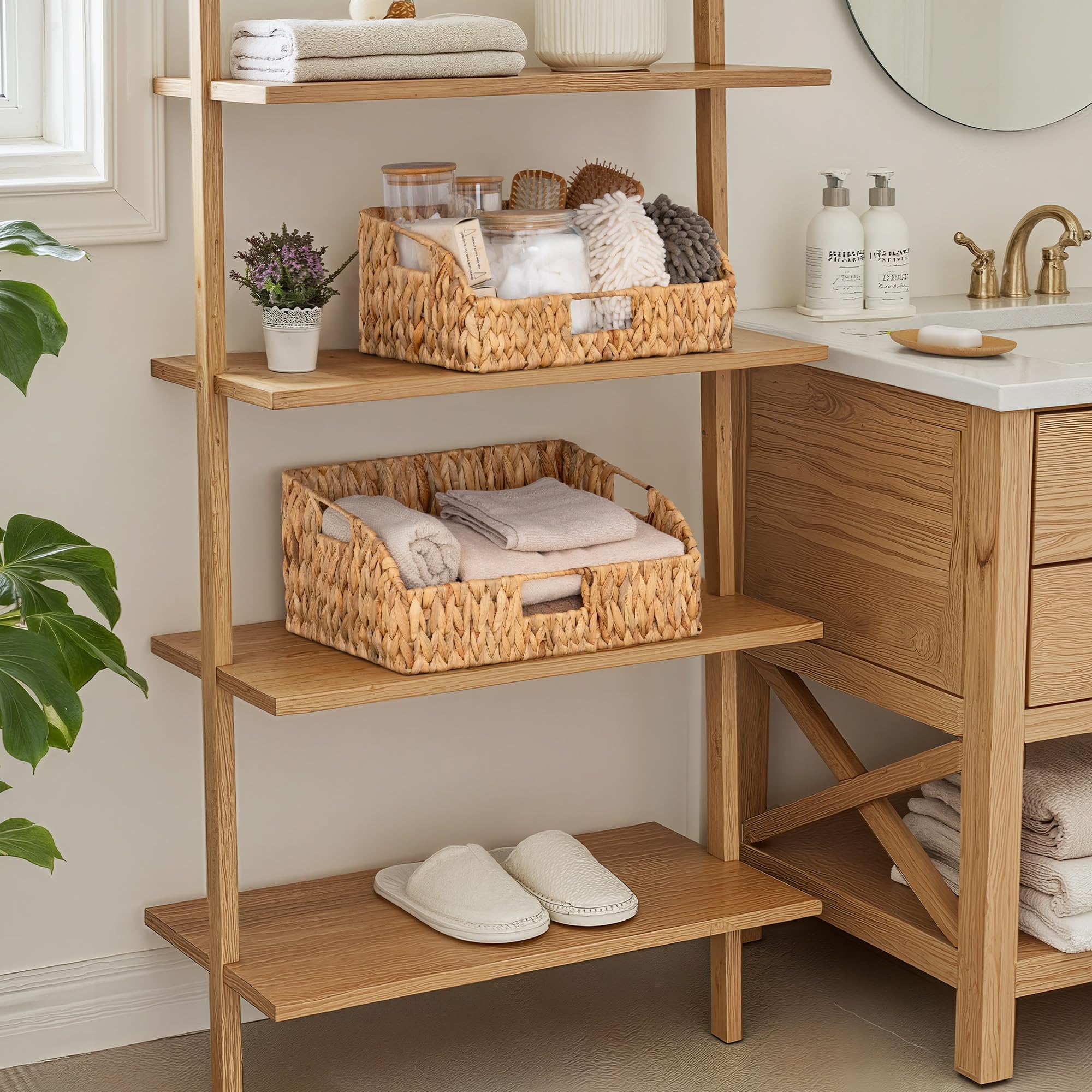 StorageWorks baskets with built-in handles ease lifting and carrying.