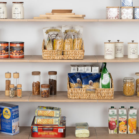 StorageWorks large pantry basket provides roomy storage for pantry staples.