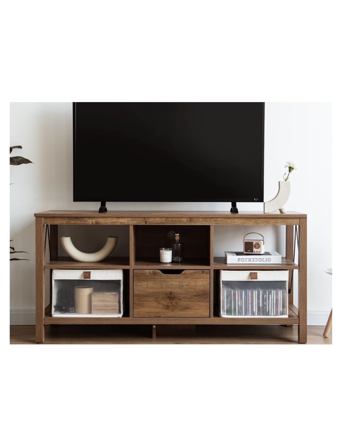 StorageWorks Shelf Wardrobe Bin blends with closets.