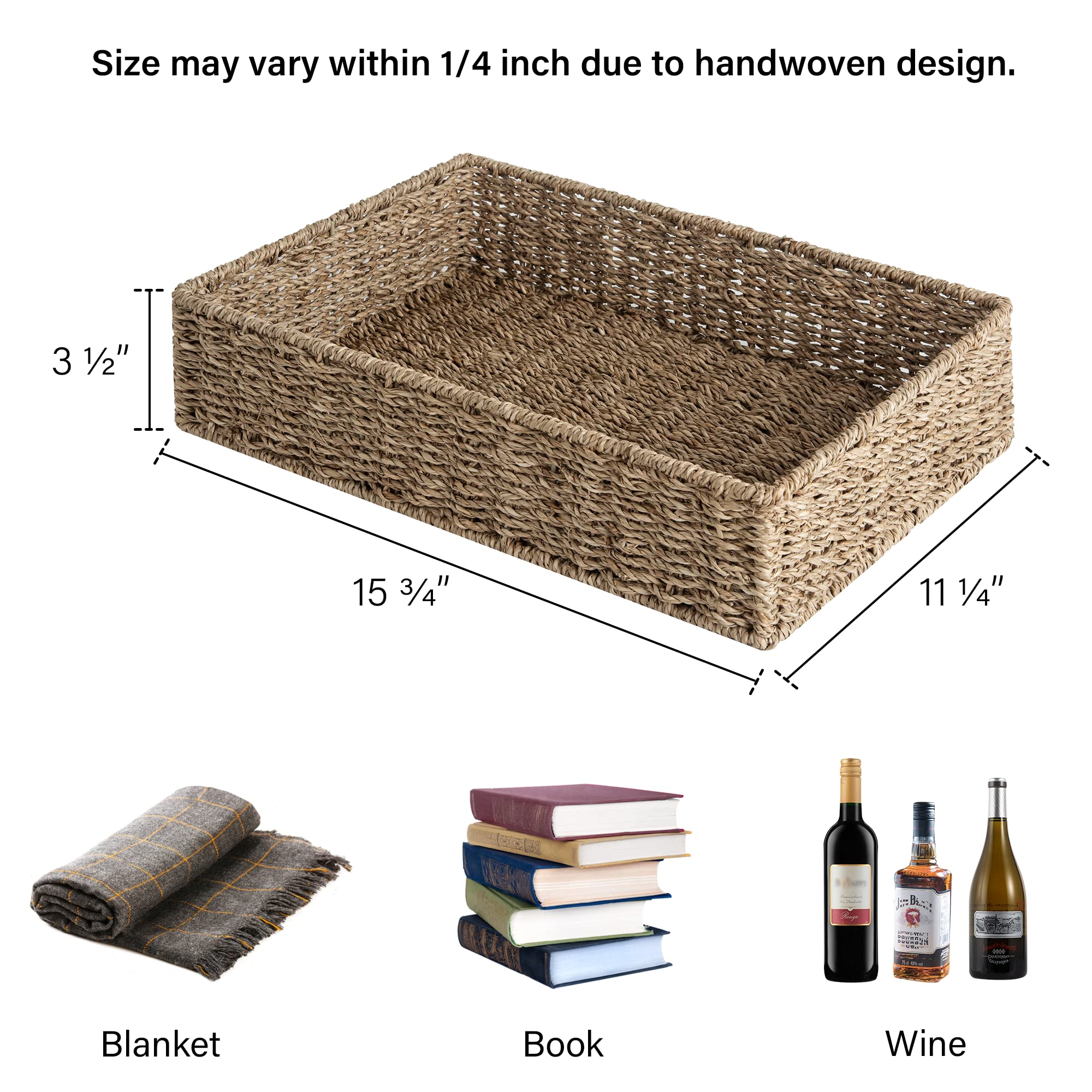 StorageWorks toilet tank basket handwoven with sturdy iron frame for bathroom organization