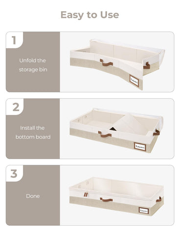 StorageWorks under-bed bin ideal for clothes, blankets, and sweaters.
