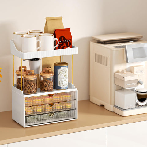 StorBin makeup organizer drawer stack demonstrates compact vanity setup