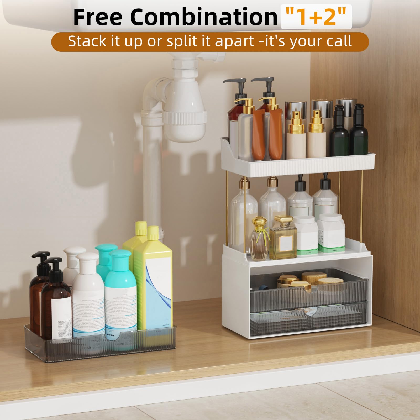 StorBin Strong silver-gray finish complements modern bathroom decor.