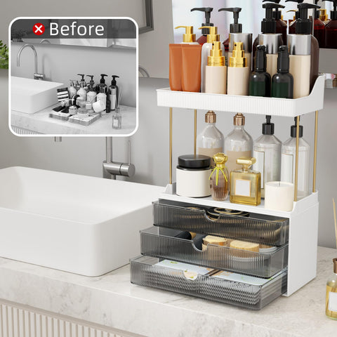 StorBin Strong three-drawer storage close-up shows efficient space use.