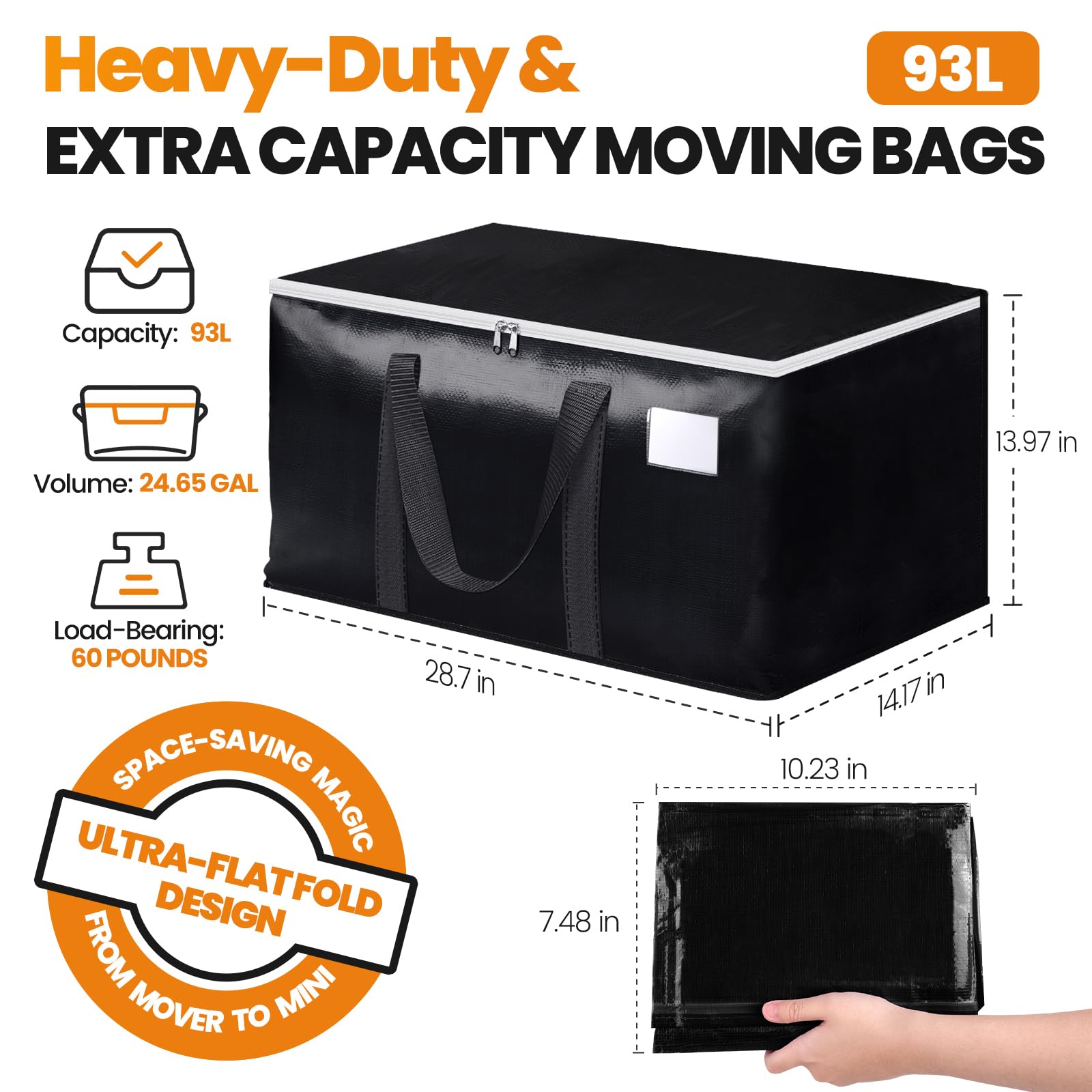 StoreHappily 24.65-gallon bag demonstrates spacious capacity for bulky items.