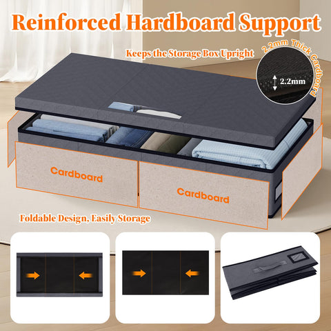 Top with clear window for quick content checks in StoreHappily under-bed bin.