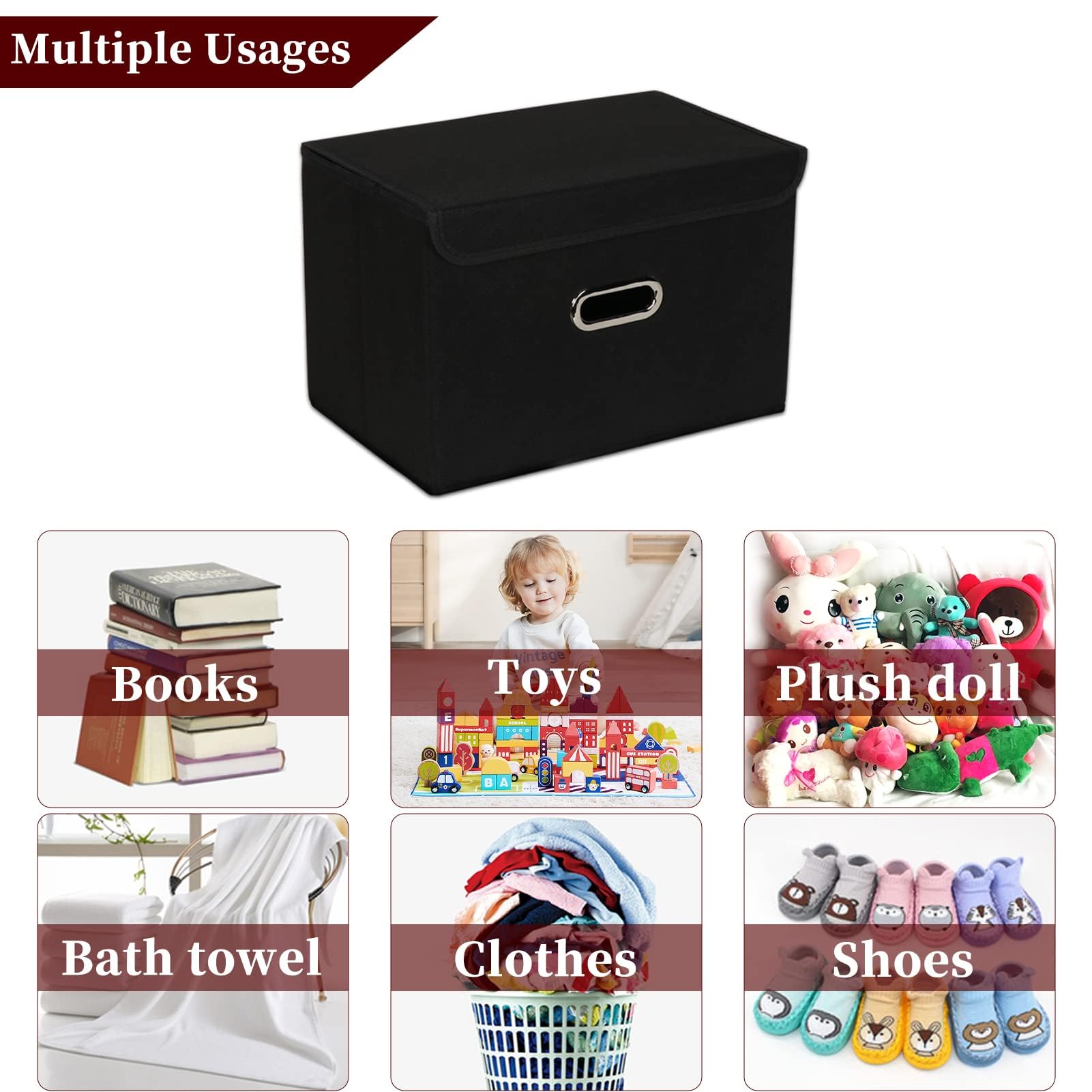 StoreOne storage cube features sturdy metal handles for durability.