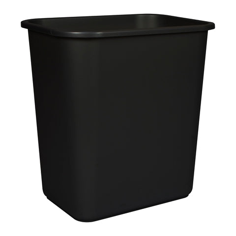 Storex medium waste basket front view, compact under-desk size for home or office use.