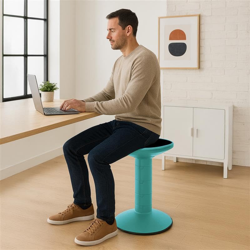 Storex Wiggle Stool height adjustment supports growing students during study