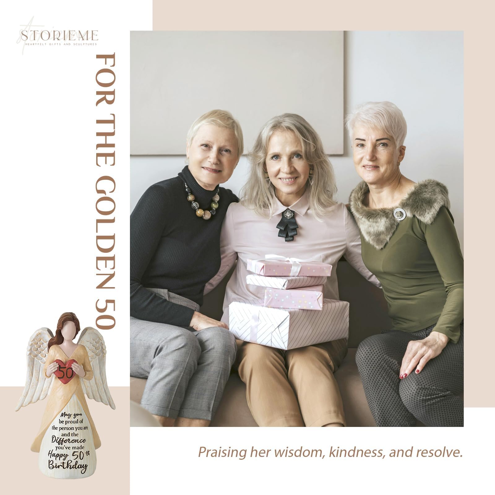 Storieme angel figurine suitable for Christmas or Mother's Day.
