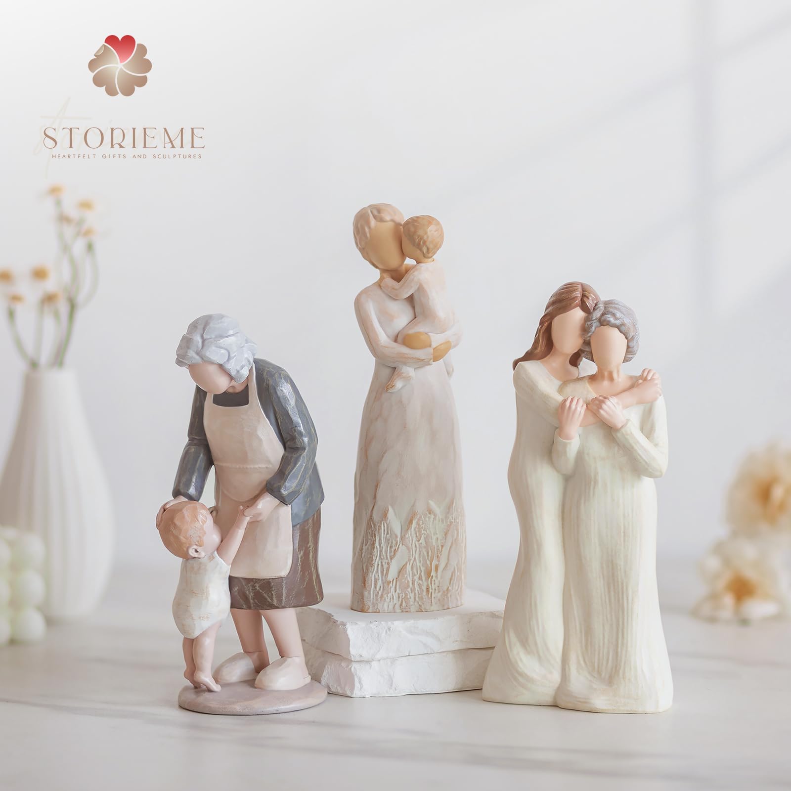 Storieme family decor for shelves and mantels.