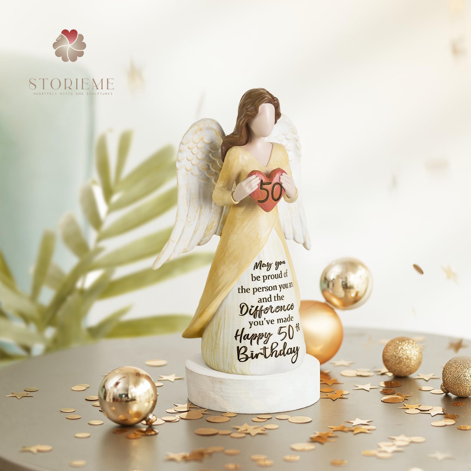 Storieme gift-ready box angel statue with card for gifting.