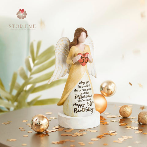 Storieme gift-ready box angel statue with card for gifting.