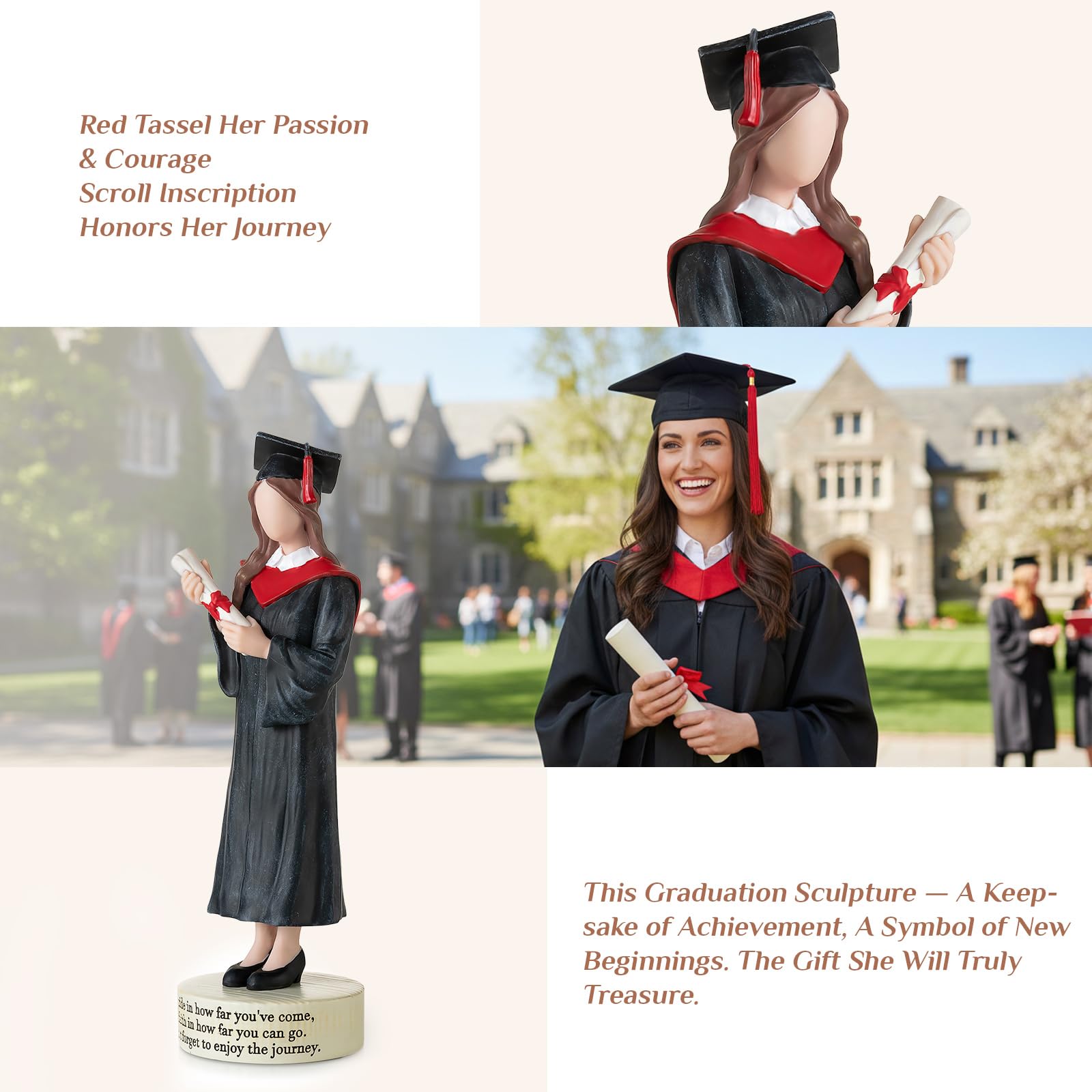 Storieme figurine tassel detail emphasizes passion and achievement.