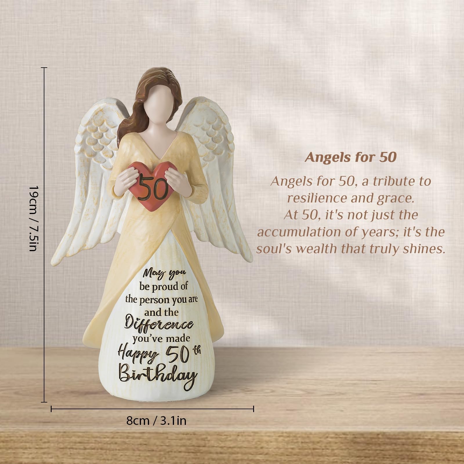 Storieme hand-painted resin angel figurine adds timeless decor.