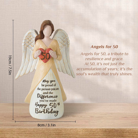 Storieme hand-painted resin angel figurine adds timeless decor.