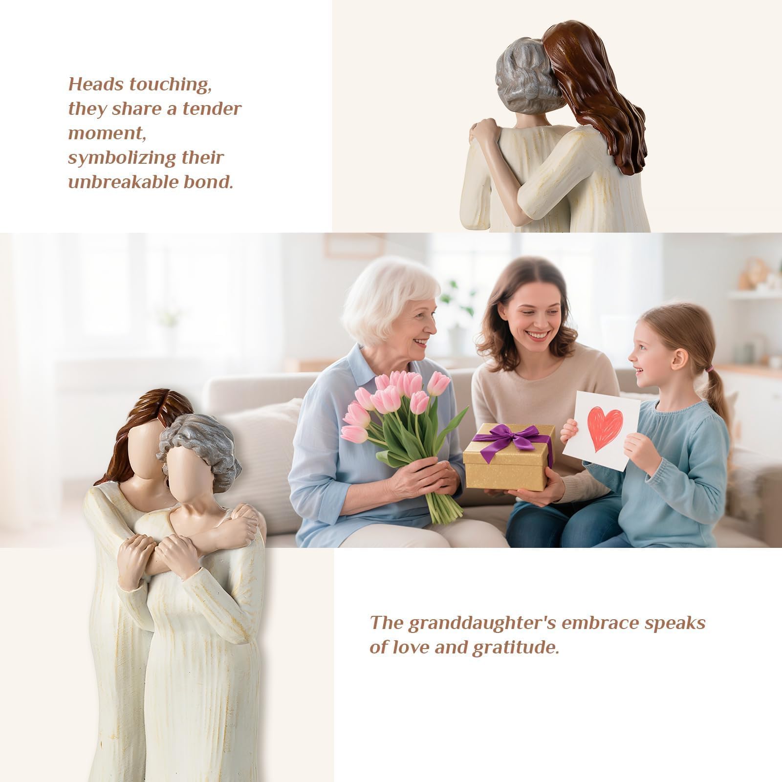 Storieme hand-painted resin detail—rich textures capture grandma’s warmth for display.