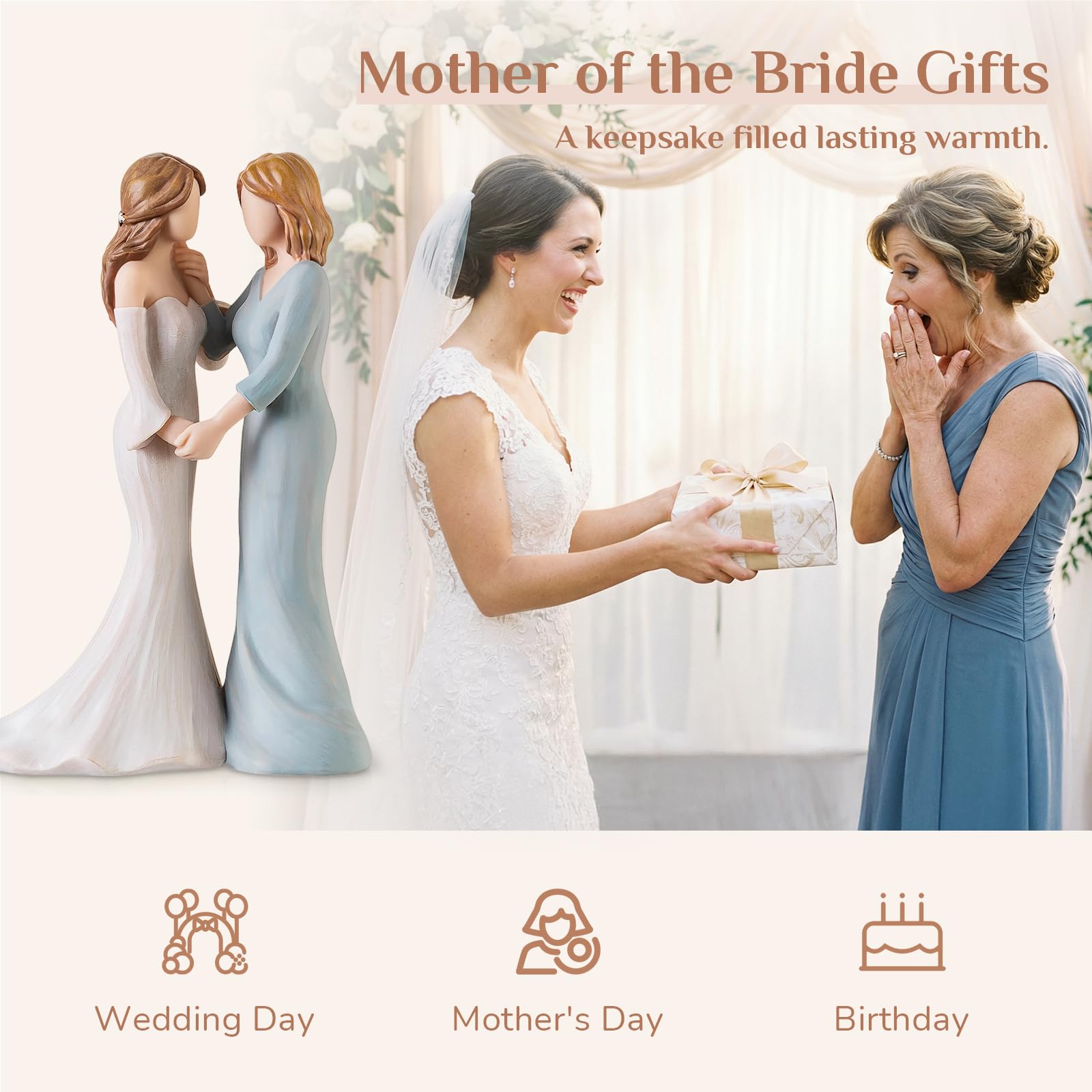 Storieme mother-daughter bond figurine honors love, pride, and blessings.