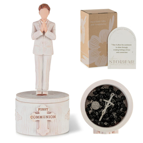 Storieme praying boy figurine for a meaningful First Communion keepsake and decor.