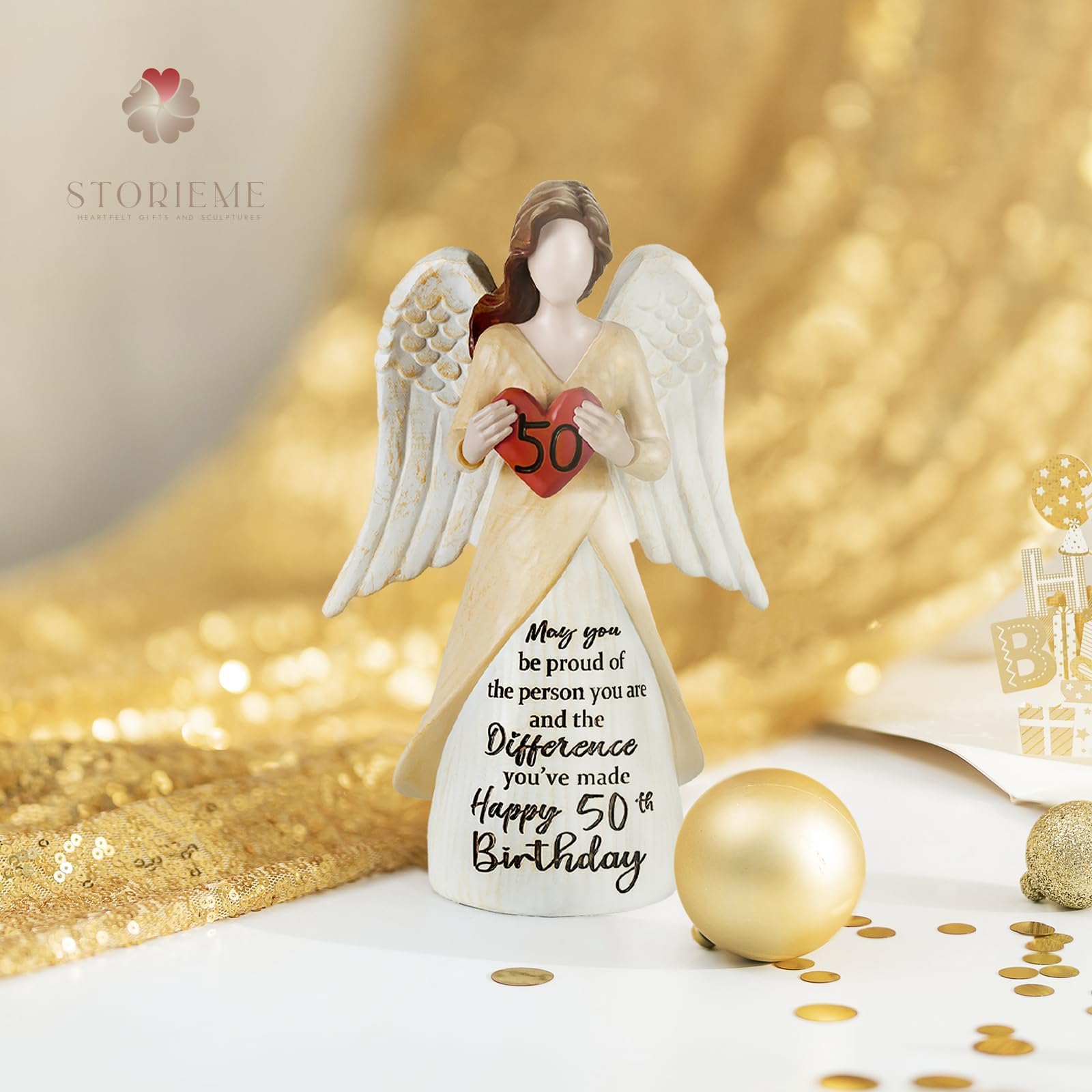 Storieme 50th birthday gift for her angel sculpture.