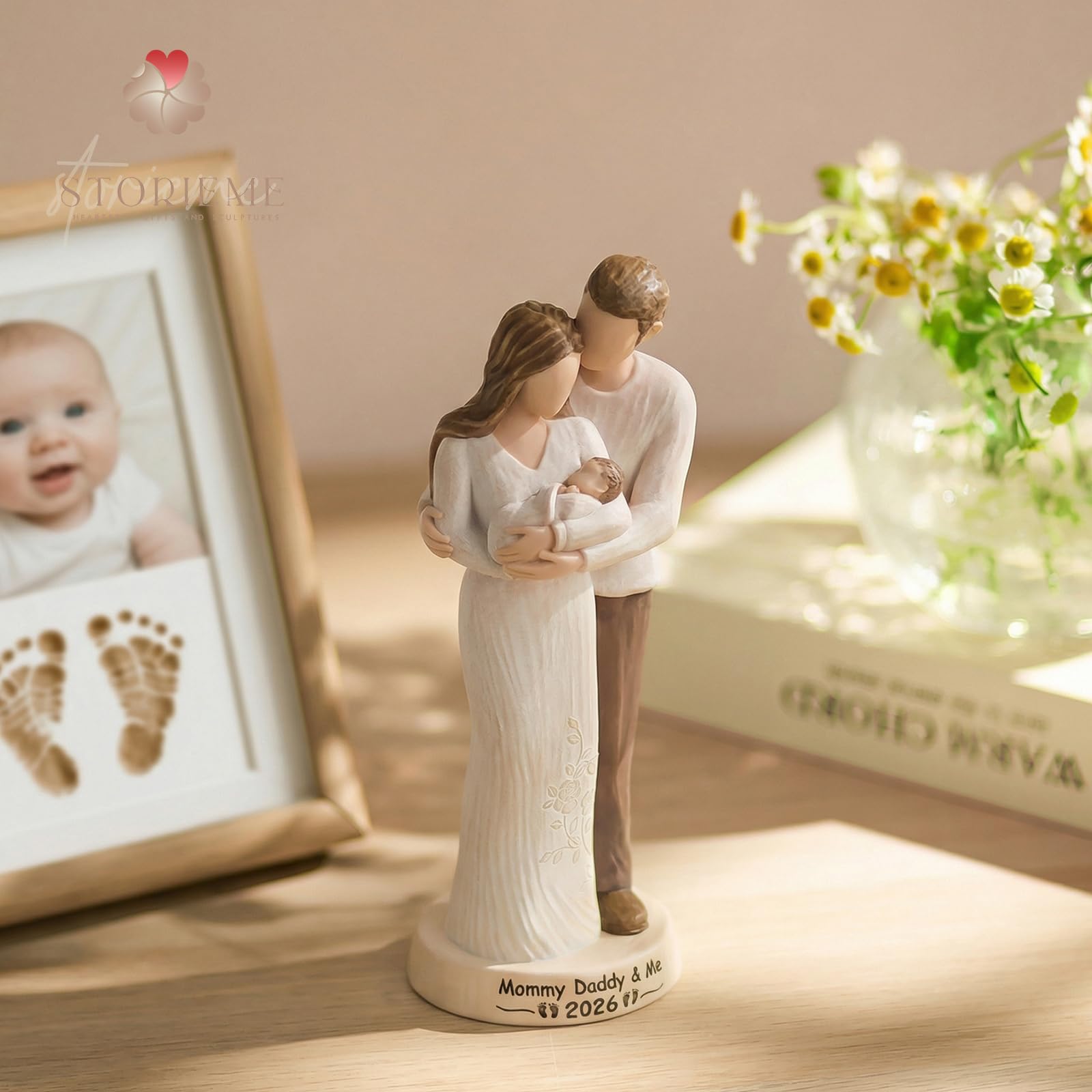 Storieme Triple Embrace nightstand scene—daily reminder of family strength