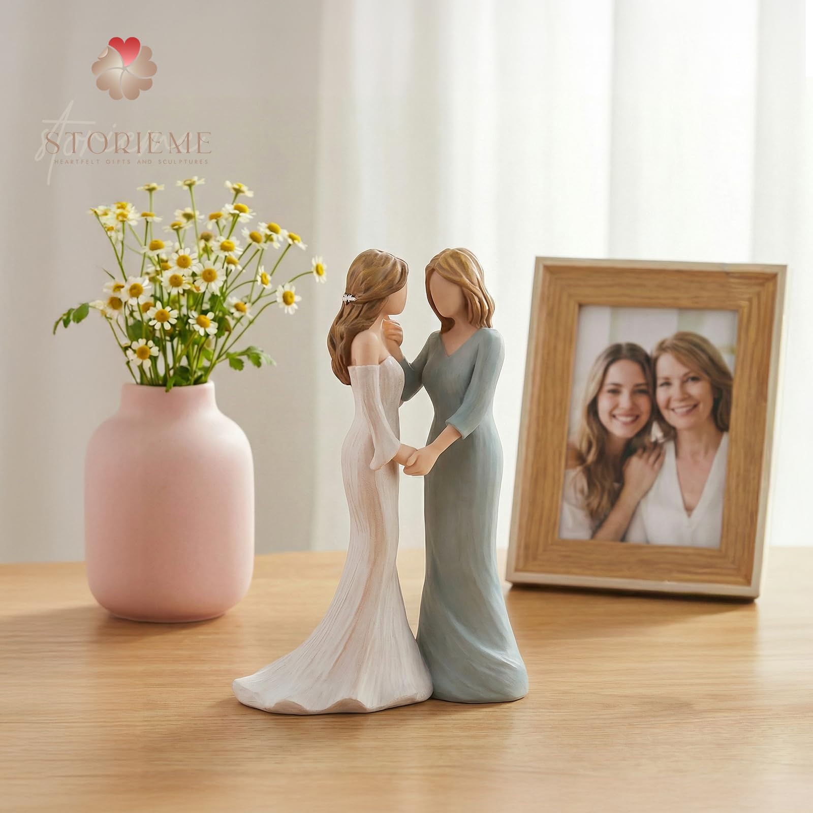Storieme wedding day keepsake figurine highlights a heartfelt bridal gift moment.