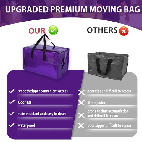 STOWM heavy-duty moving bags with full-wrap handles for easy transport