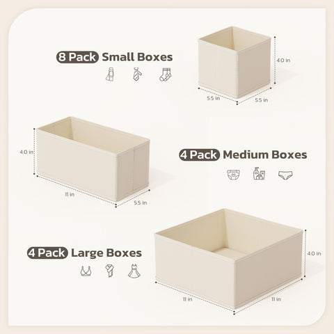 Stowsia beige divider for 11x5.5x4 drawers keeps socks neatly stored.