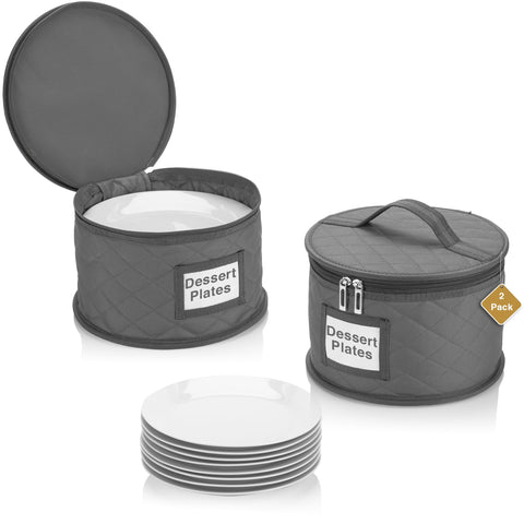 STOZU 2-pack 8-inch storage case protects dinnerware during stacking