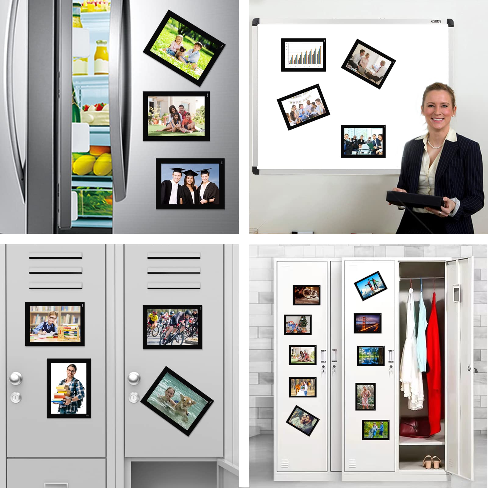 STTMGN classroom locker setup using magnetic frames for organization.