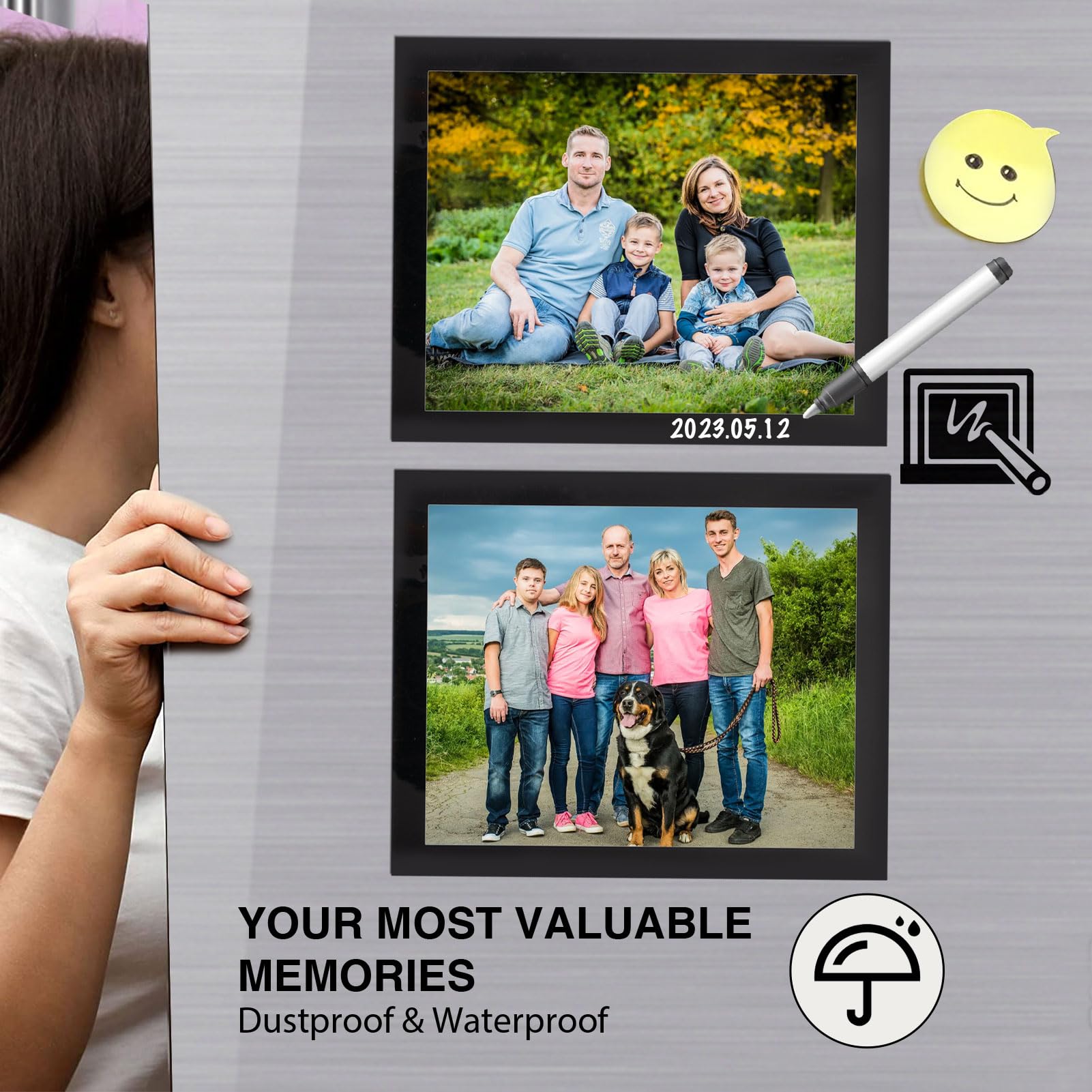 STTMGN magnetic frame closeup cover emphasizes durable PVC sleeve protection.