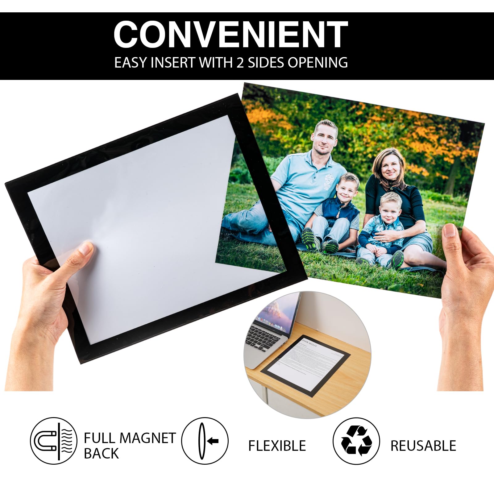 STTMGN magnetic frame open-shot reveals simple photo insertion from either side.