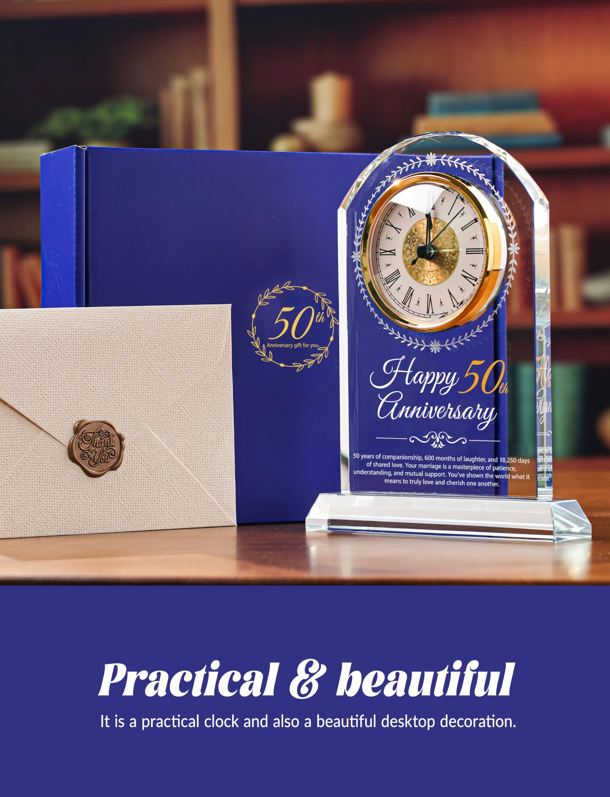 Sttokilly crystal clock case material emphasizes clarity and durability.