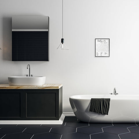Stupell wall art ready to hang, ideal for quick bathroom styling.