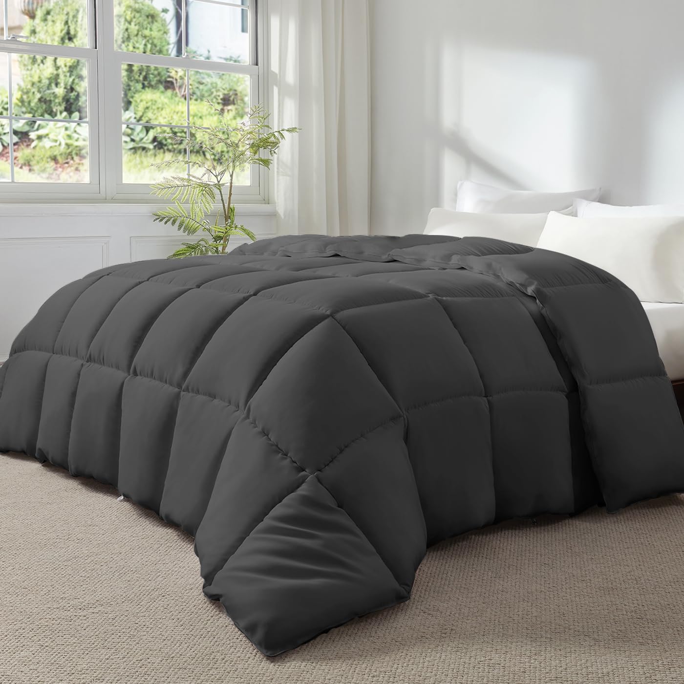 STWIENER Alaskan King Comforter tabs illustrate easy duvet cover pairing