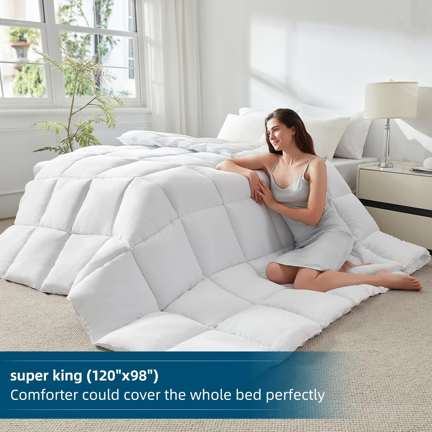 STWIENER comforter with breathable microfiber fabric ideal for warm nights.