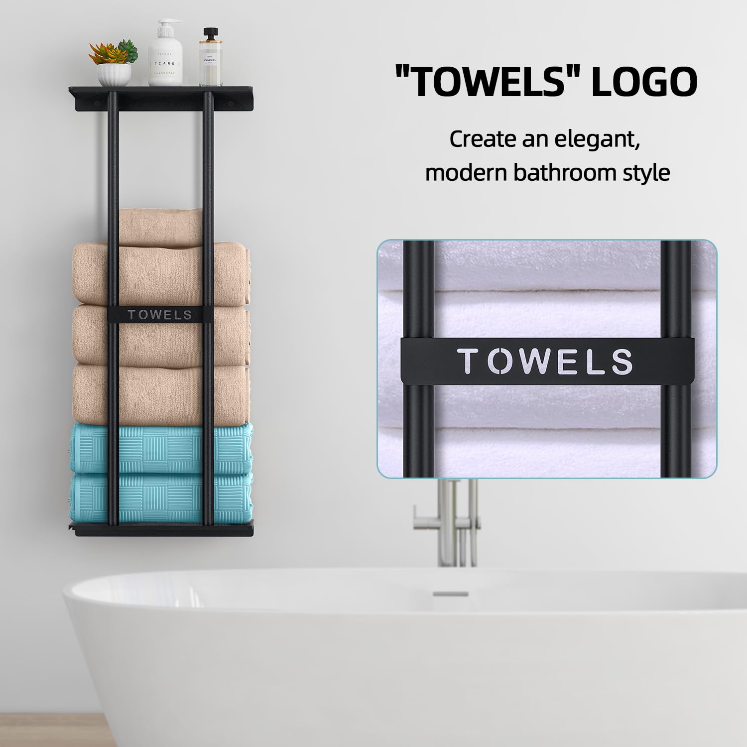 STWWO space-saving design keeps towels neatly stored and accessible.