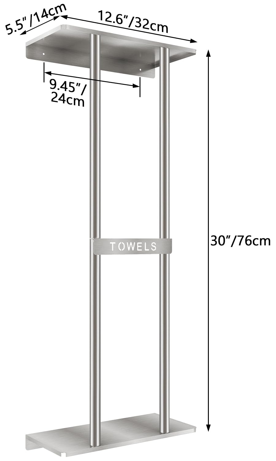 STWWO top shelf provides extra bathroom essentials space in small rooms.