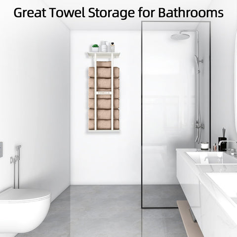 STWWO wall towel rack white finish blends with any decor