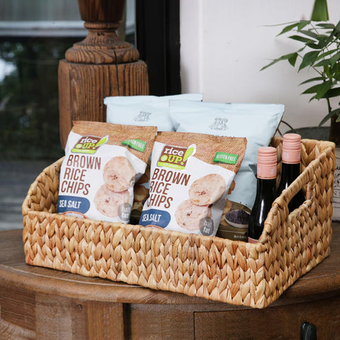 Stylave living room basket stores magazines or tablets neatly.