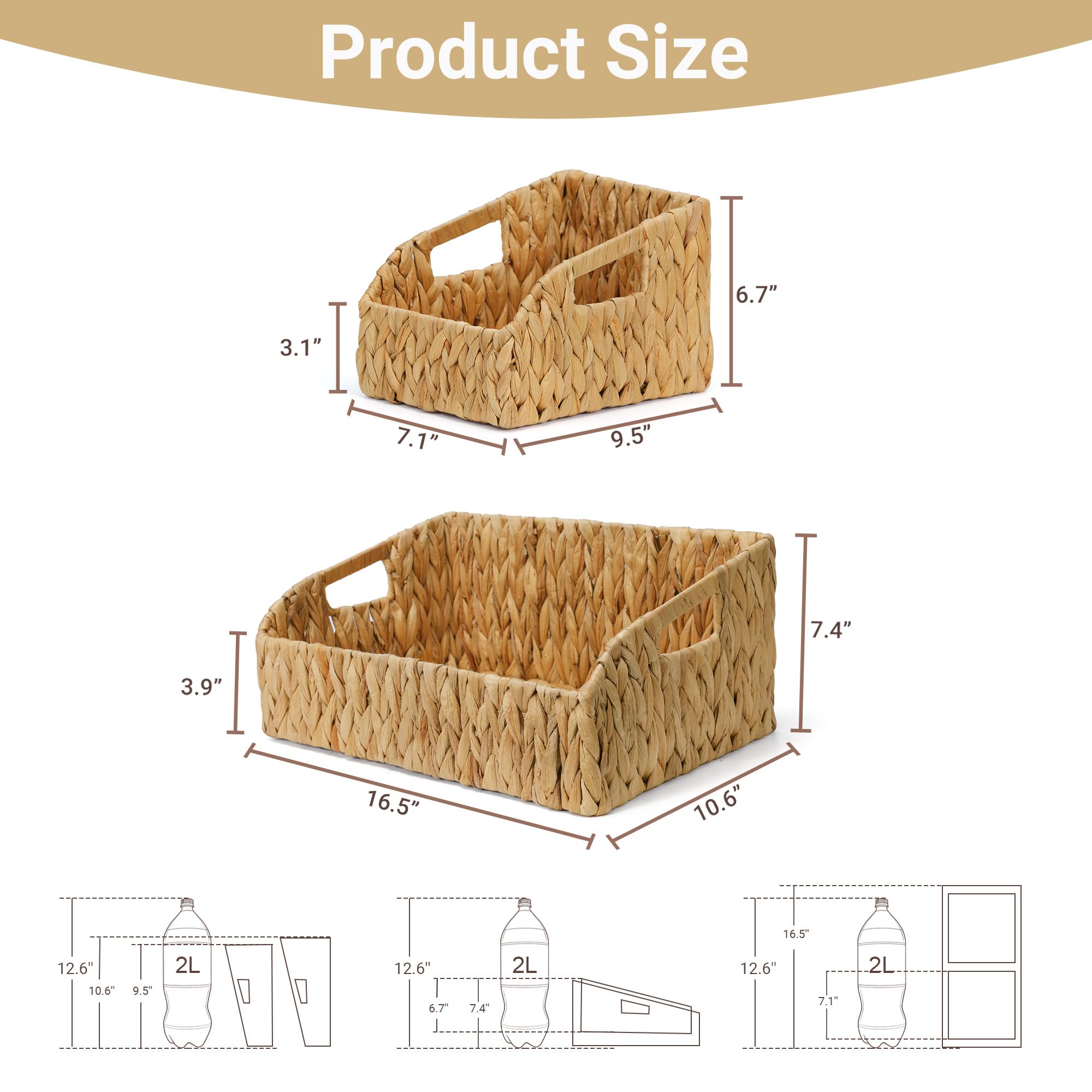 Stylave water hyacinth basket with wide handles for easy transport.