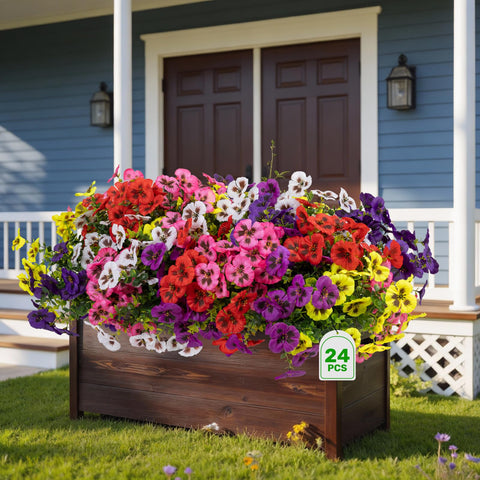 StyleNest pansy display on a front door for welcoming curb appeal.
