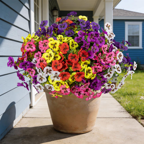 StyleNest pansy silk petals UV resistant for durable exterior decor.