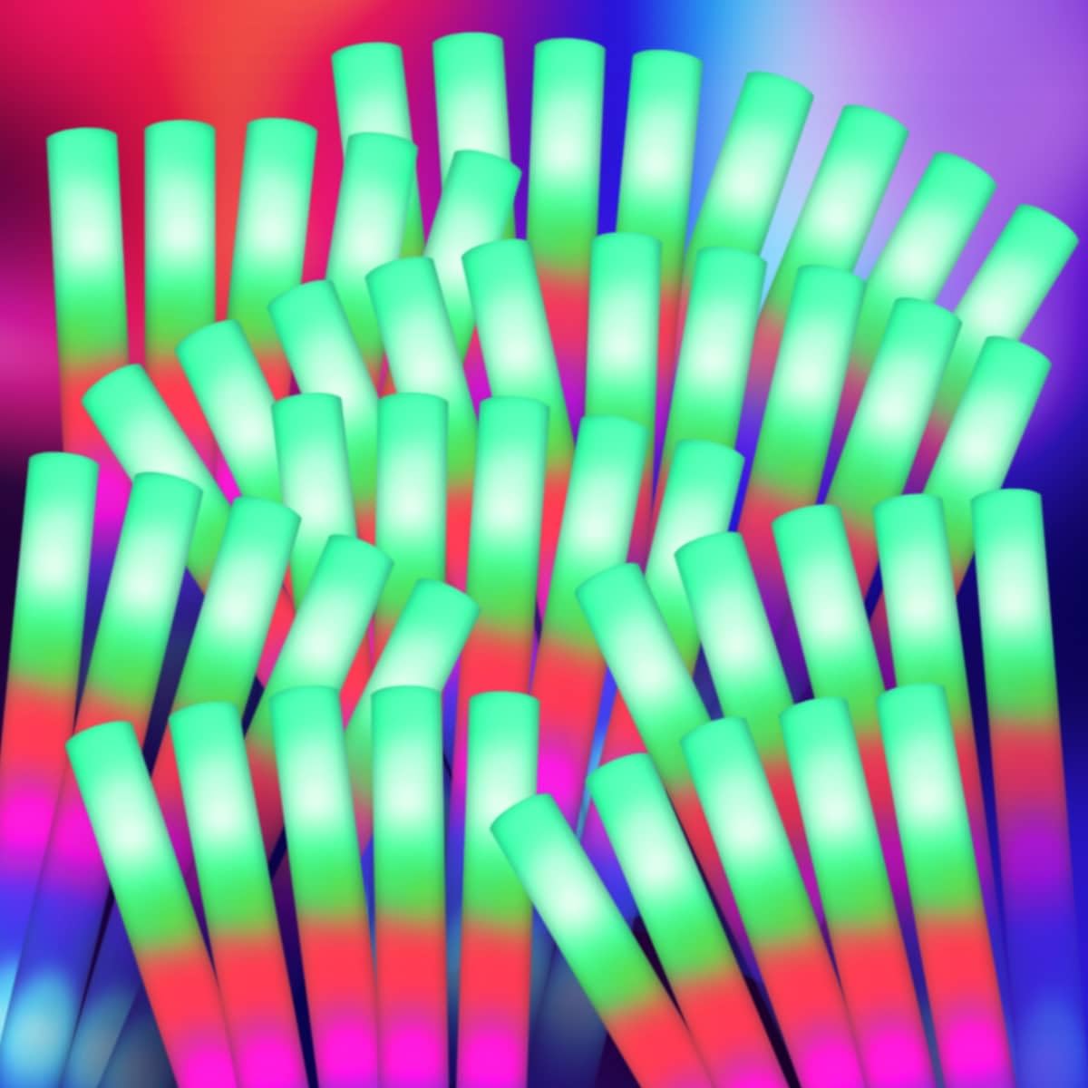 Stymiya foam glow stick lighting the wedding dance floor with vibrant color